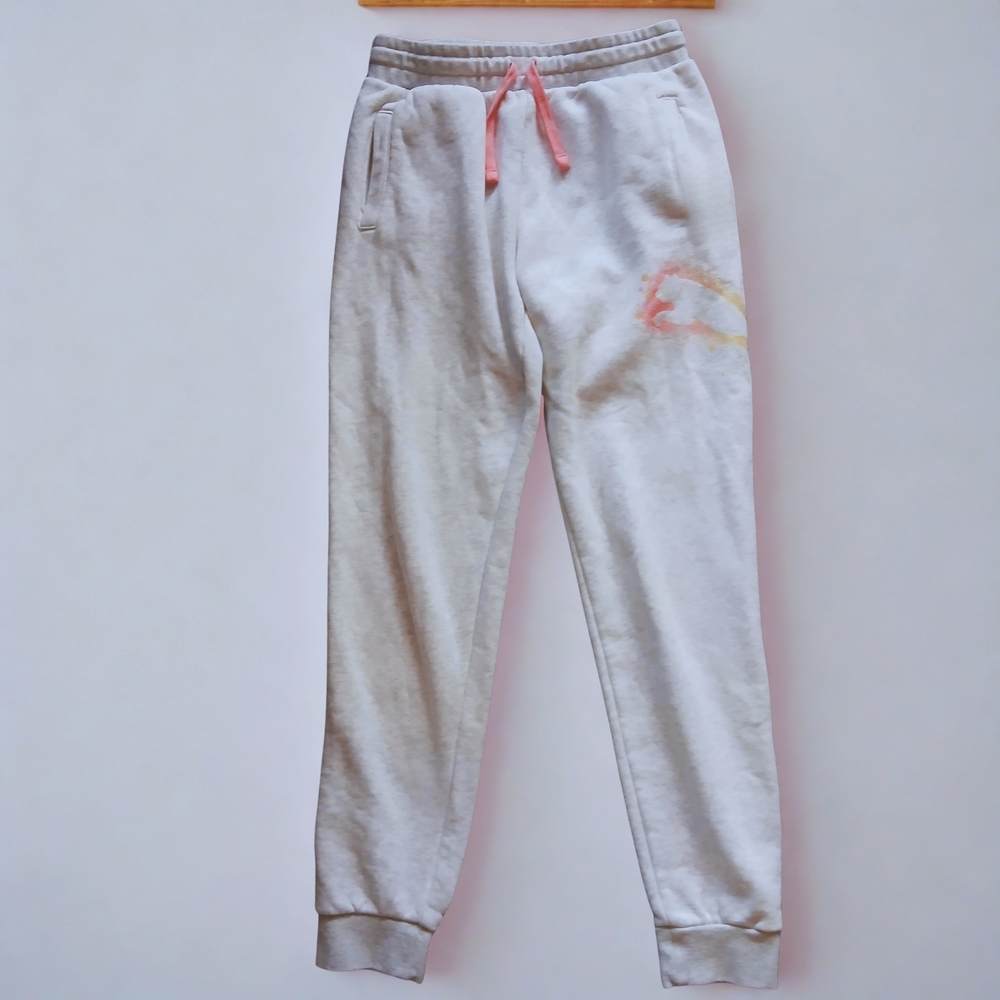 LAST CHANCE! Puma Light Gray Kids Joggers Sweatpants with Pockets
